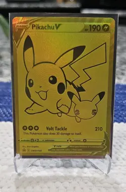 Pikachu v Gold and Pokeball SWSH145/SWSH146 Pokemon TCG Celebrations NM-MINT! - Image 1