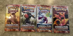 4 Sealed Unweighed Pokemon D&P Mysterious Treasures Booster Packs - Art Set - Image 1