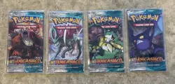 4 Sealed Unweighed Pokemon HS Unleashed Booster Packs - Art Set - Image 1