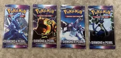 4 Sealed Unweighed Pokemon Diamond & Pearl Base Booster Packs - Art Set - Image 1