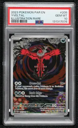 Yveltal Illustration Rare Pokemon Scarlet & Violet Paradox Rift PAR PSA 10 - Image 1