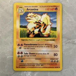 Pokemon Arcanine 23/102 WotC Base Set Shadowless Unlimited LP - Image 1