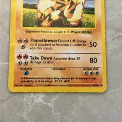 Pokemon Arcanine 23/102 WotC Base Set Shadowless Unlimited LP - Image 2