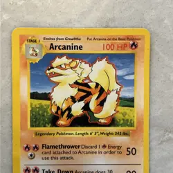 Pokemon Arcanine 23/102 WotC Base Set Shadowless Unlimited LP - Image 3