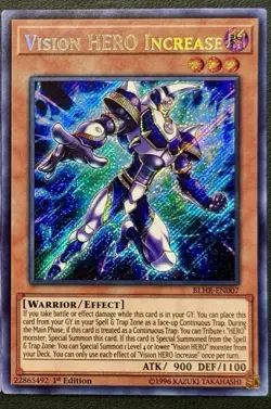 Yu-Gi-Oh! Vision Hero Increase Secret Rare First Edition BLHR-EN007 NM - Image 1