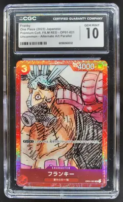 2023 ONE PIECE CCG JAPANESE FRANKY FILM RED ALT ART OP01-021 CGC 10 PT - Image 1