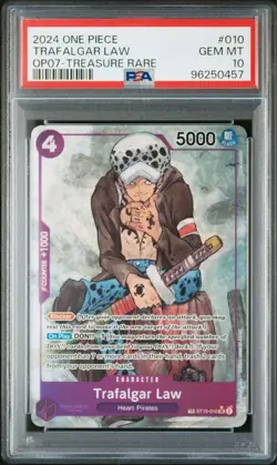 PSA 10 Trafalgar Law OP07 One Piece TCG ST10-010 Treasure Rare SR English fromJP - Image 2