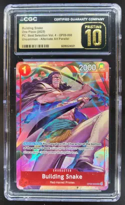 2025 ONE PIECE CCG BUILDING SNAKE ALTERNATE ART OP09-008 CGC 10 PRISTINE PT - Image 1