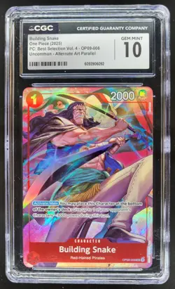 2025 ONE PIECE CCG BUILDING SNAKE ALTERNATE ART OP09-008 CGC 10 PT - Image 1