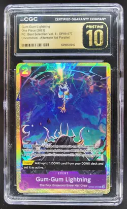 2025 ONE PIECE CCG GUM-GUM LIGHTNING ALT ART OP09-077 CGC 10 PRISTINE PT - Image 1