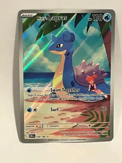 Misty's Lapras 194/182 Sv10: Destined Rivals Holo Pokemon Card (Ink Error) - Image 1