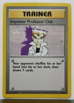 Imposter Professor Oak 73/102 NM / M - RARE Base Pokemon Card - $2 Flat Shipping - Image 1