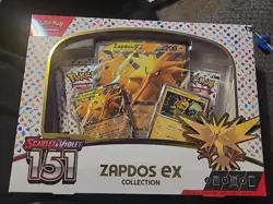 Pokemon TCG Scarlet & Violet 151 Zapdos EX Box with Promo Cards and Jumbo Card - Image 1