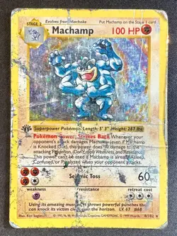 Machamp 8/102 1999 1st Edition Base Set Shadowless Pokemon Card Vintage Holo Hp - Image 1