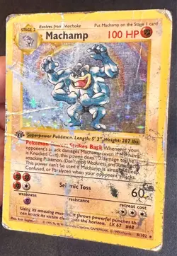 Machamp 8/102 1999 1st Edition Base Set Shadowless Pokemon Card Vintage Holo Hp - Image 2