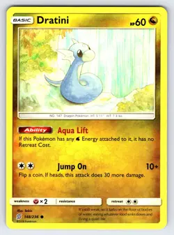 Dratini 148/236 2019 S&M Unified Minds Pokemon Card TCG Nintendo Common - Nm - Image 1