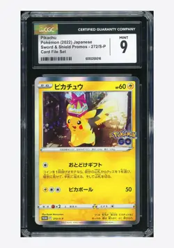 Pokemon CGC 9 Pikachu Promo 2022 272/S-P Card File Set Japanese - Image 1