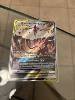 Pokemon TCG Espeon & Deoxys GX SM240 Black Star Promo Holo Card - Image 1