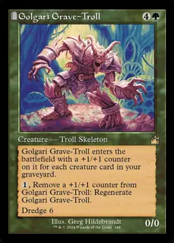 MTG Golgari Grave-Troll - Foil - Retro Frame, Ravnica Remastered, Lightly Played - Image 1