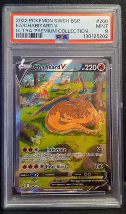 PSA 9 Charizard V 260 2022 Full Art Ultra Premium Collection English Pokemon - Image 1