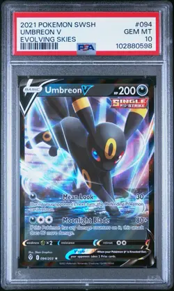 2021 Pokemon SWSH Evolving Skies Umbreon V 094/203 PSA 10 Gem Mint - Image 2