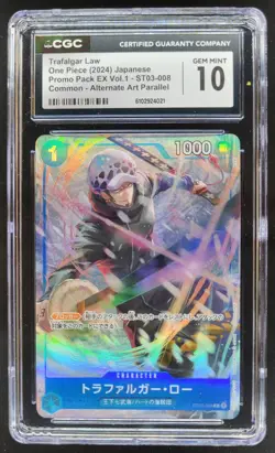 2024 ONE PIECE CCG JAPANESE TRAFALGAR LAW ALTERNATE ART ST03-008 CGC 10 PT - Image 1