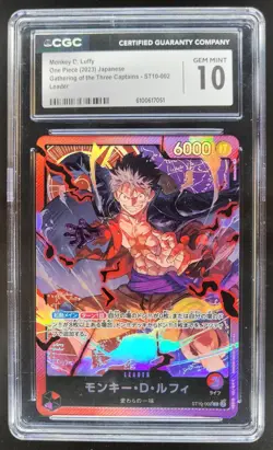 2023 ONE PIECE CCG JAPANESE MONKEY D. LUFFY LEADER ST10-002 CGC 10 PT - Image 1