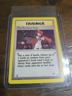 The Rocket's Trap 19/132 Holo Pokemon TCG Gym Heroes Trainer Card Lightly Played - Image 1