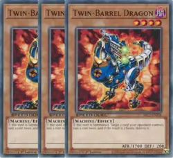 Yugioh - Twin-Barrel Dragon x 3 - 1st Edition NM - Free Holographic Card - Image 1