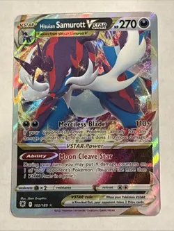 Pokemon TCG Hisuian Samurott VSTAR Astral Radiance Holo Ultra Rare Card 102/189 - Image 1