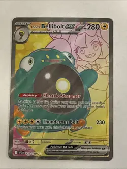 Iono's Bellibolt EX Holo-Pokemon TCG Card 172/159 SV Journey Together Ultra Rare - Image 1