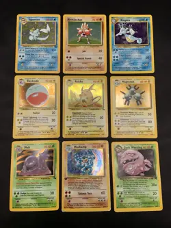 Vintage Holo Rare Pokemon Cards WOTC 1999 Base Set, Fossil, Jungle MP/HP Raichu - Image 1