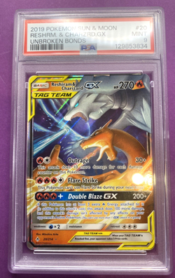 Pokemon TCG Reshiram & Charizard GX Tag Team Card 20/214 PSA 9 - Image 1