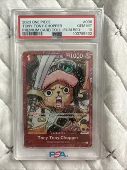 ONE PIECE PREMIUM COLLECTION FILM RED TONY TONY CHOPPER PSA 10 Card #006 English - Image 1