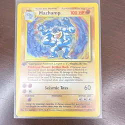Machamp Holo Rare 8/102 Base Set Pokemon Card 1999 WOTC Unlimited Vintage - Image 1