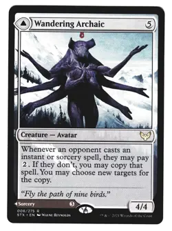 Magic The Gathering Strixhaven School of Mages 2021 #6 Wandering Archaic x2 LOT2 - Image 2