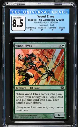 WOOD ELVES 9th Edition Foil C CGC 8.5 Q++ MTG [Nostalgium] - Image 1