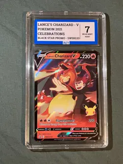 Pokemon Lances Charizard V Black Star Promo SWSH133 Grade 7 AEY - Image 1