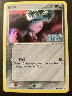 Aron 44/100 Pokemon EX Crystal Guardians 2006 Reverse Holo Stamped LP - Image 1