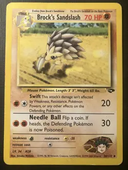 Brock's Sandslash 36/132 Pokemon Gym Challenge Regular HP - Image 1