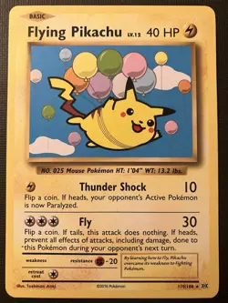 Flying Pikachu 110/108 Pokemon XY Evolutions 2016 Regular NM - Image 1