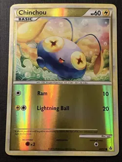 Chinchou 48/95 Pokemon Heartgold & Soulsilver Unleashed 2010 Reverse Holo LP - Image 1