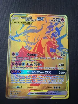 2021 Pokemon Sun & Moon Black Star Promo Tag Team Reshiram & Charizard GX #SM247 - Image 2