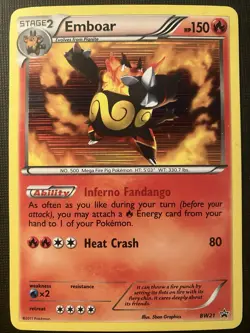 Emboar BW21 Pokemon Black & White 2011 Holo Black Star Promo MP - Image 1