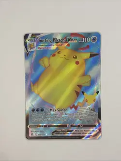2021 Pokemon Sword & Shield Celebrations Surfing Pikachu VMAX Rare Holo #9 B C23 - Image 1