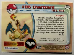 Topps Pokemon 2000 TV Animation Series #06 Charizard Holo Foil - Image 3