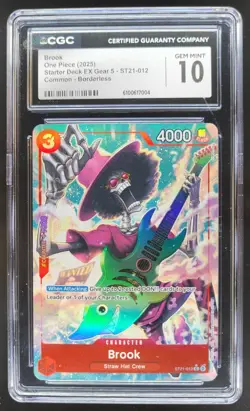 2025 ONE PIECE CCG BROOK BORDERLESS ST21-012 CGC 10 PT - Image 1