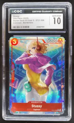 2025 ONE PIECE CCG STUSSY BORDERLESS ST21-006 CGC 10 PT - Image 1