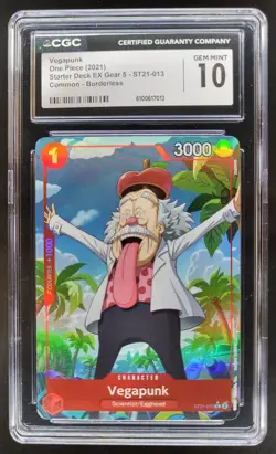 2021 ONE PIECE CCG VEGAPUNK BORDERLESS ST21-013 CGC 10 PT - Image 1