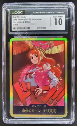 2025 ONE PIECE CCG JAPANESE DON!! NAMI GOLD HEROINES EDITION CGC 10 PT - Image 1